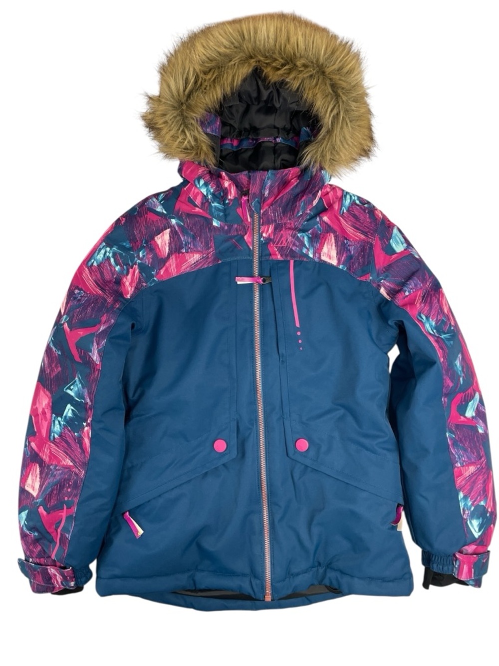 Ripzone Girls Lava Waterproof Hooded Faux Fur Winter Ski Jacket Size Small